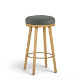 Oodle Performance Vegan Mohair Bar and Counter Stool high angle view showing seat contours