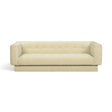 Jules 94-Inch Performance Velvet Sofa showing deep tufted seat and track arm profile