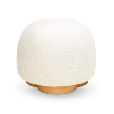 Oopa Swivel Ottoman sculptural clover base silhouette from floor level