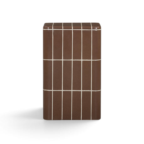 Tatiana square concrete indoor outdoor side table in terracotta finish front view