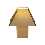 Josephine pyramid table lamp styled on a contemporary wooden bedside nightstand