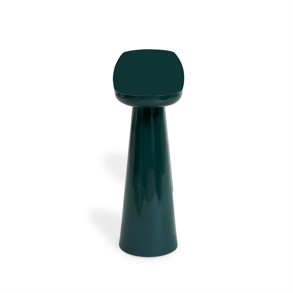 Baila forest green console table positioned against living room wall