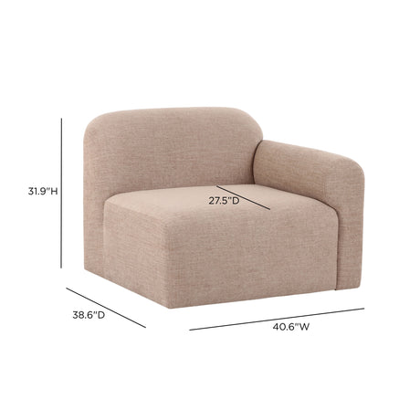 Gorge Modular Corner Chair overall view in neutral tone decor