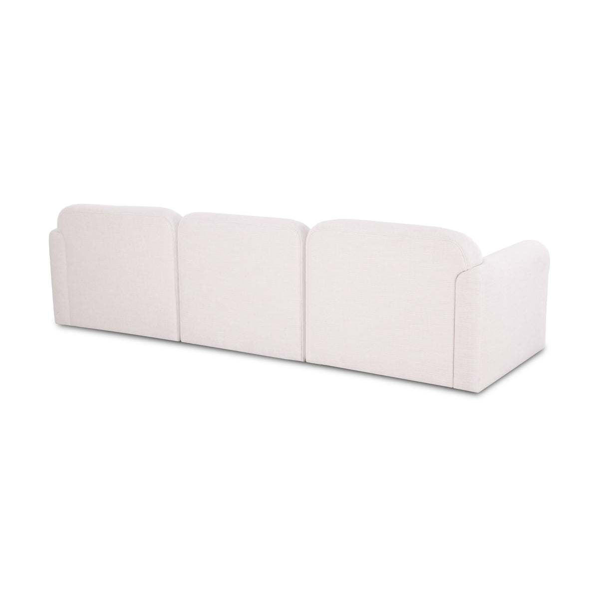 Three-quarter angle view of the Gorge 116-inch modular fabric sofa