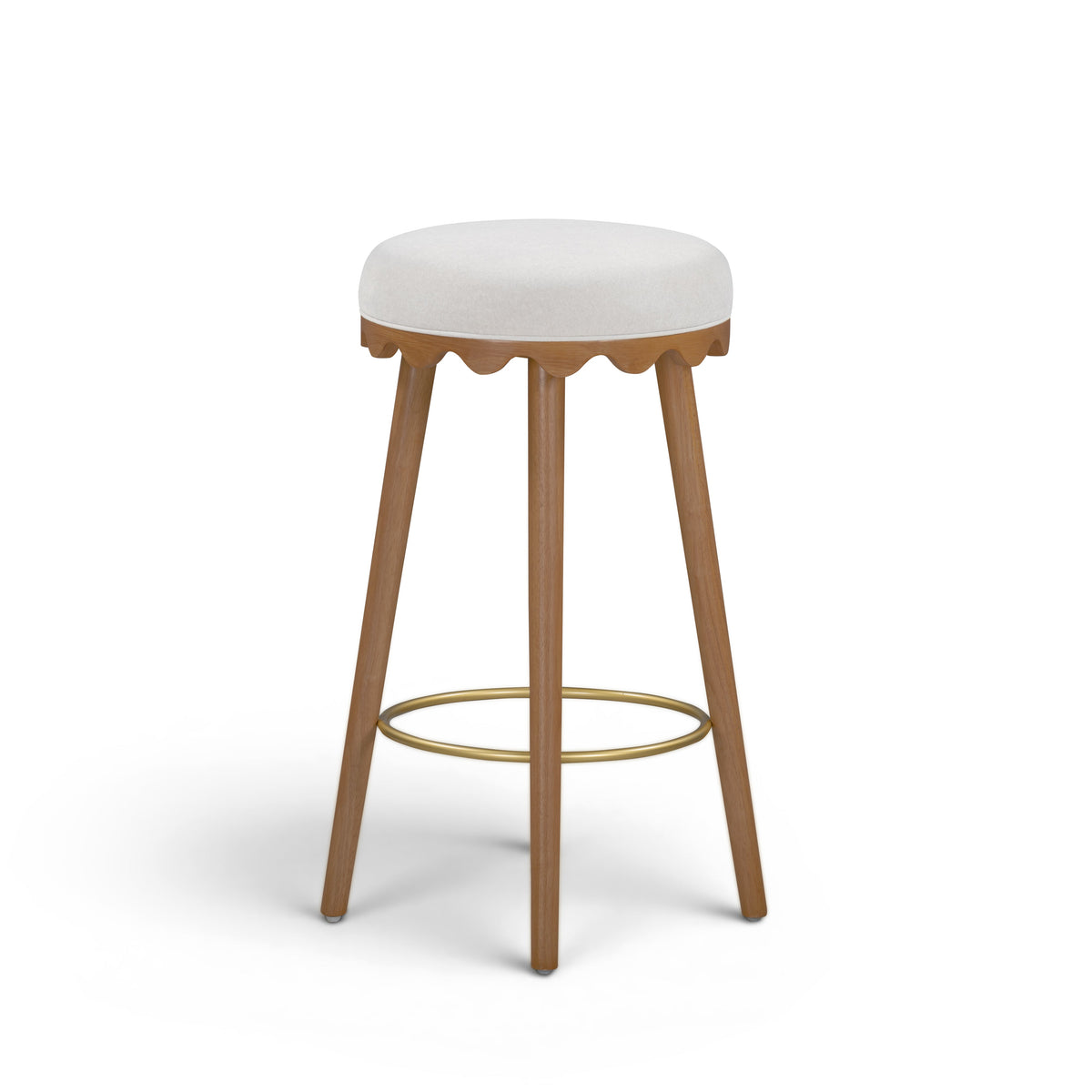Oodle Performance Vegan Mohair Bar and Counter Stool natural light highlighting textured pile