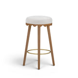 Oodle Performance Vegan Mohair Bar and Counter Stool natural light highlighting textured pile