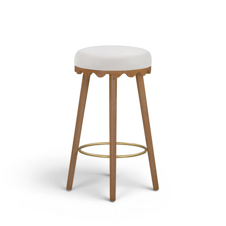 Oodle Performance Vegan Mohair Bar and Counter Stool natural light highlighting textured pile