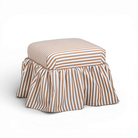 Gertrude Performance Linen Skirted Ottoman - View 1