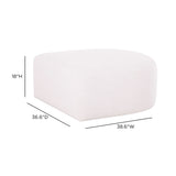 Gorge modular performance fabric ottoman positioned as a chaise extension in a modern living room