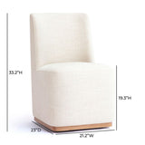Melissa Performance Fabric Rolling Dining Chair - View 6