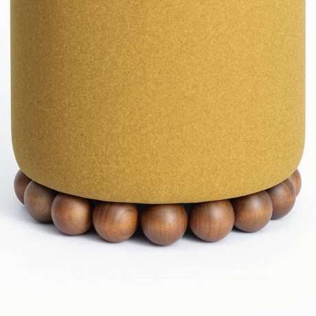 Tactile weave detail of Dex footstool upholstery