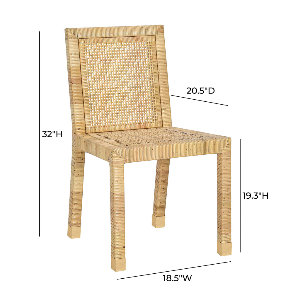 Amara Cream Linen Dining Chair dimensions