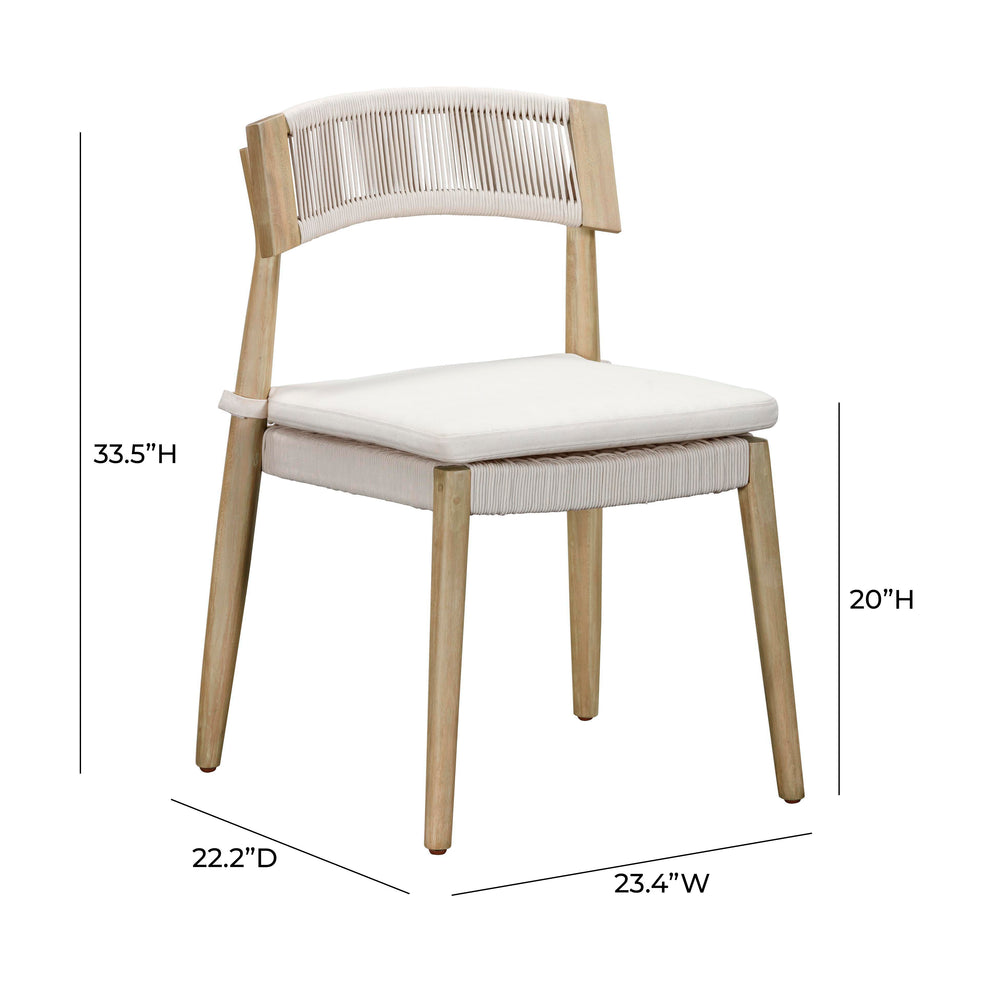 Gata Cream Outdoor Dining Chair - Set of 2 dimensions