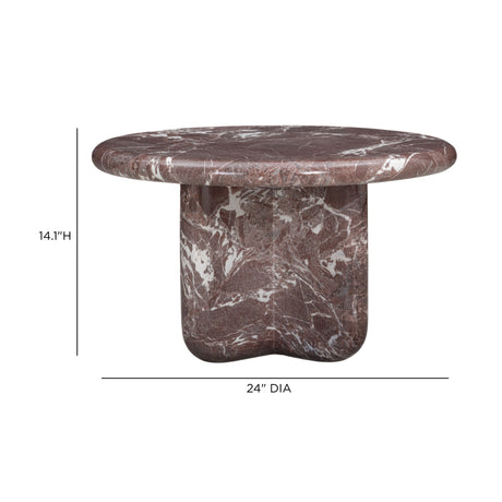 Juju Faux Marble Indoor/Outdoor Round Coffee Table (24"-32") - View 6