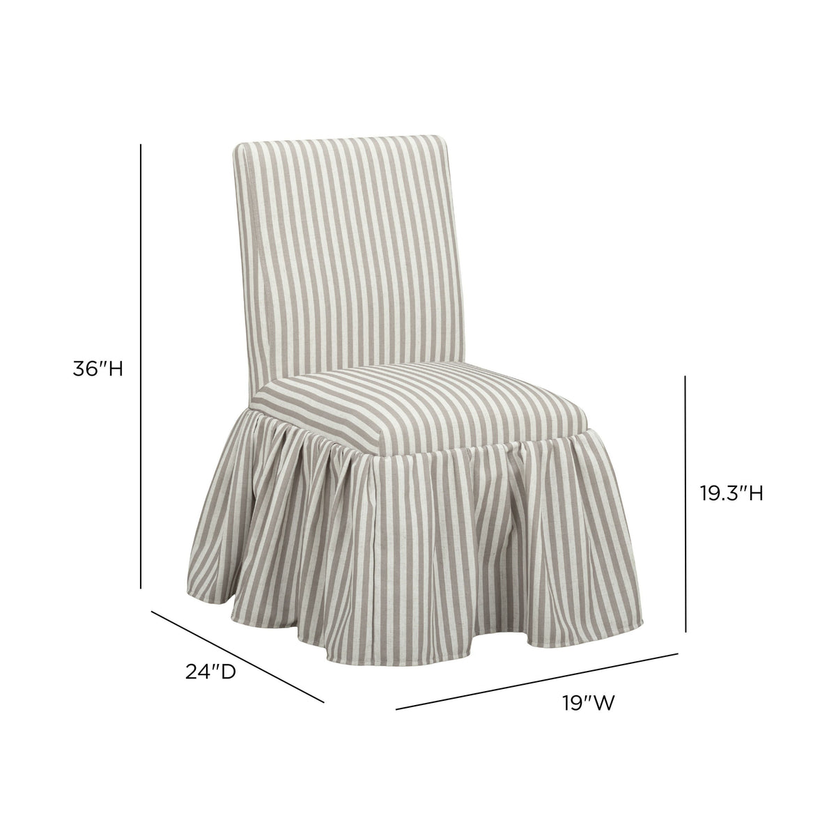 Gertrude Striped Performance Linen Skirted Dining Chair - View 26