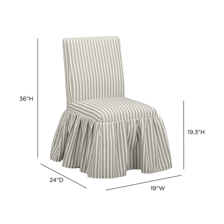 Gertrude Striped Performance Linen Skirted Dining Chair - View 26