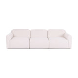 Gorge 116-inch modular sofa in front view showing modular fabric cushions