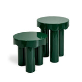Front view of Casper high gloss nesting tables arranged together in living room setting