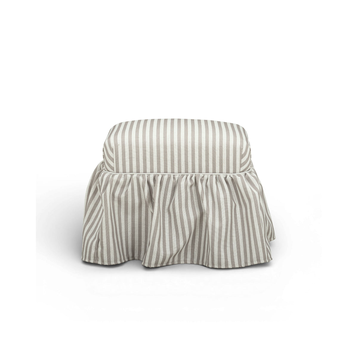 Gertrude Performance Linen Skirted Ottoman - View 10