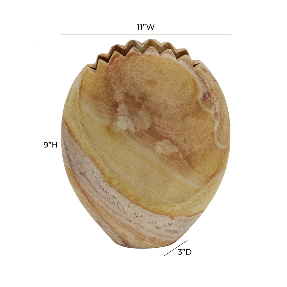 Saava Mantis Stone Vase in Sandstone dimensions