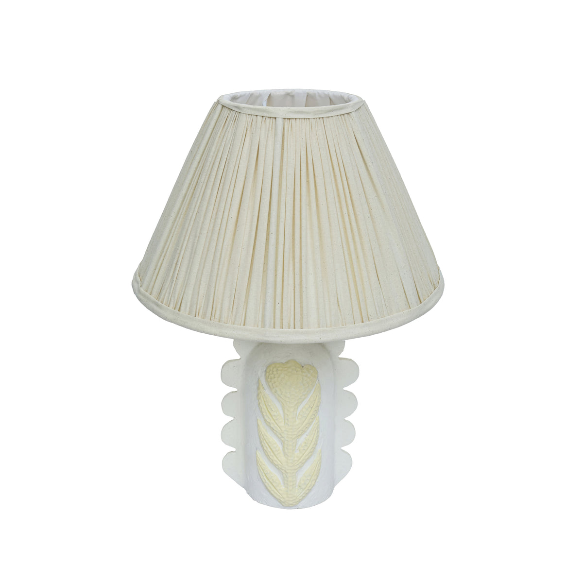 Edith Scalloped Papier Mache Flower Pleated Table Lamp - View 3