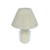 Edith Scalloped Papier Mache Flower Pleated Table Lamp - View 3