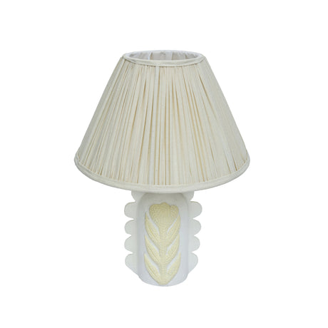 Edith Scalloped Papier Mache Flower Pleated Table Lamp - View 3
