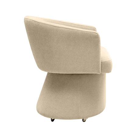 Kristen Rolling Desk Chair in Beige rolling caster base detail