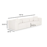 Tarra modular sofa arranged in modern open-concept living room setting
