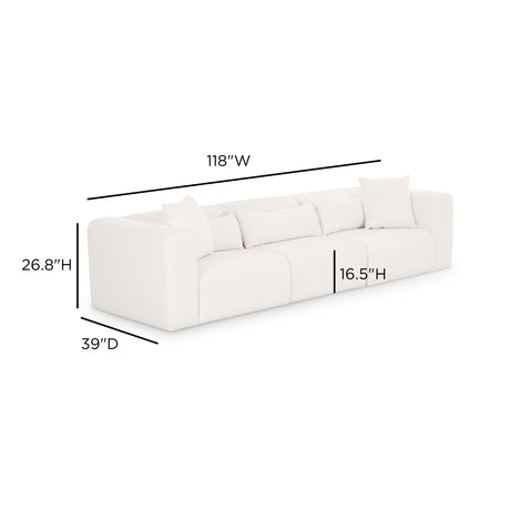 Tarra modular sofa arranged in modern open-concept living room setting