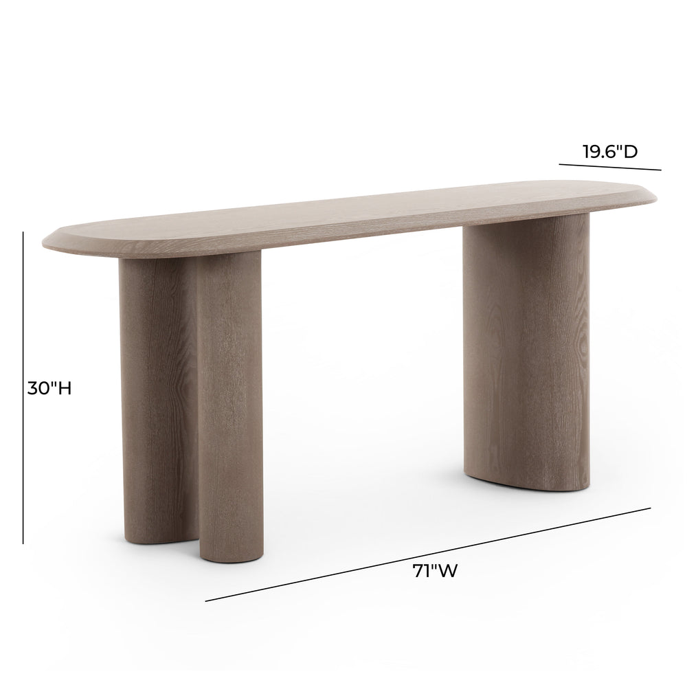 Rhema 71" Washed Ash Console Table dimensions