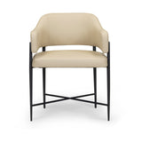 Back view of Sezanne dining chair highlighting smooth vegan leather finish