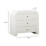 Hump 3-drawer arched chest in black finish three-quarter view