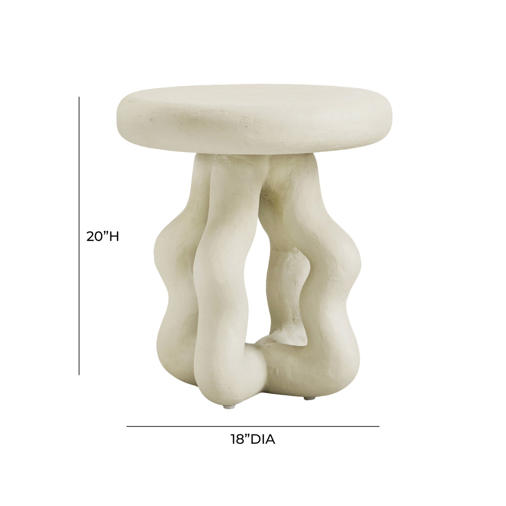 Maddie Cream Textured Side Table dimensions