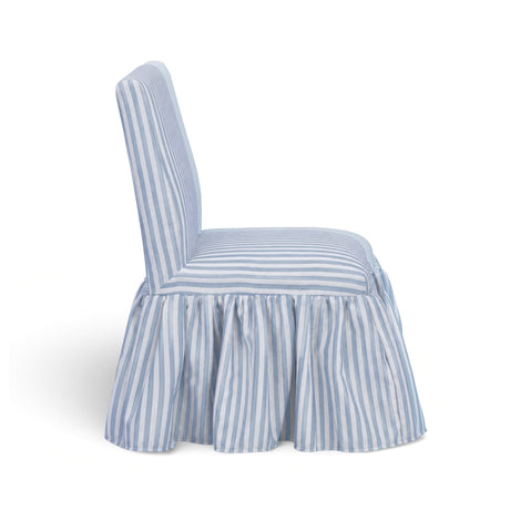 Gertrude Striped Performance Linen Skirted Dining Chair - View 3