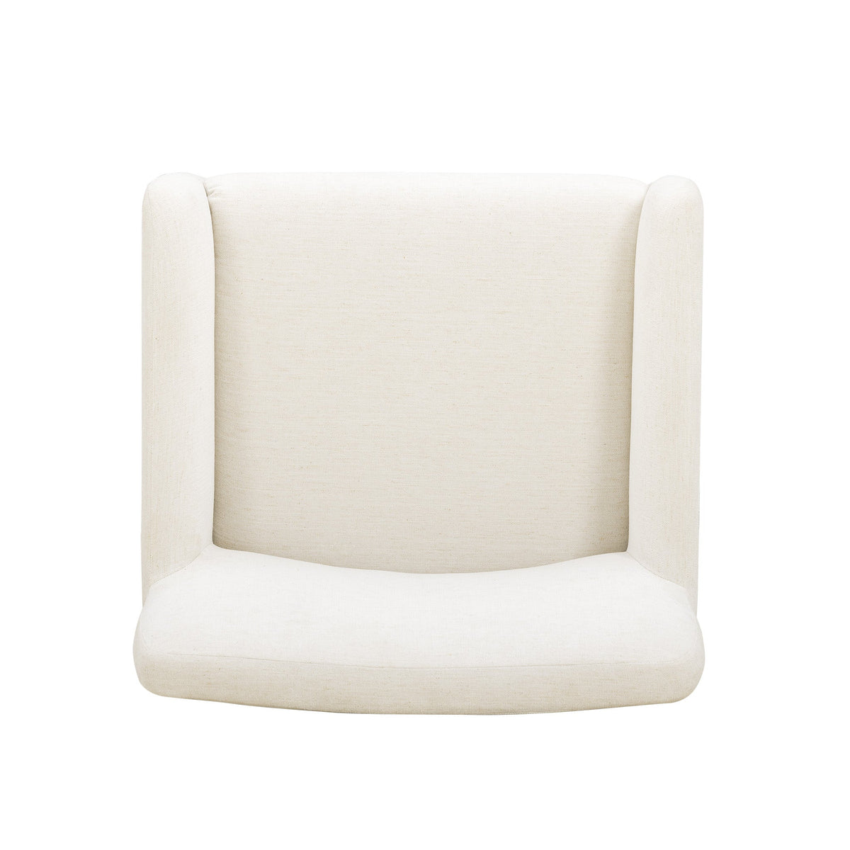 Crawley chenille dining chair three-quarter angle in neutral bone upholstery