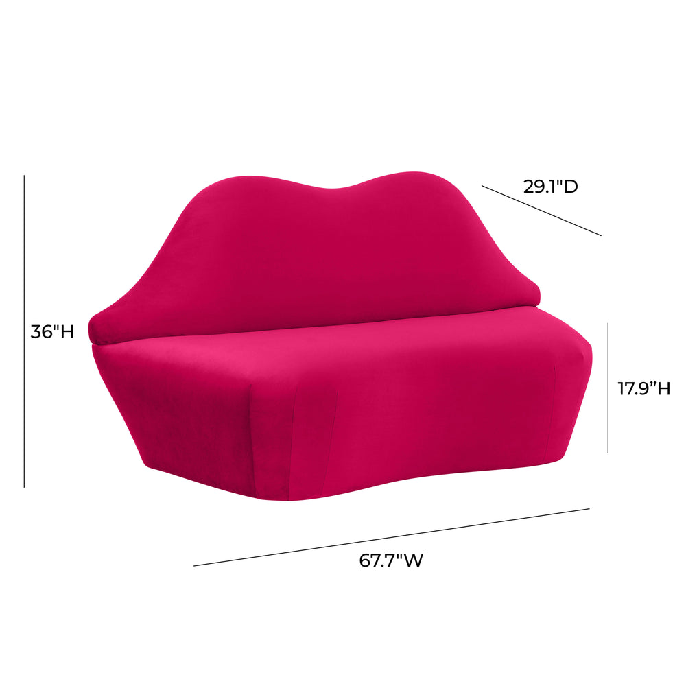Lips 68" Velvet Settee dimensions