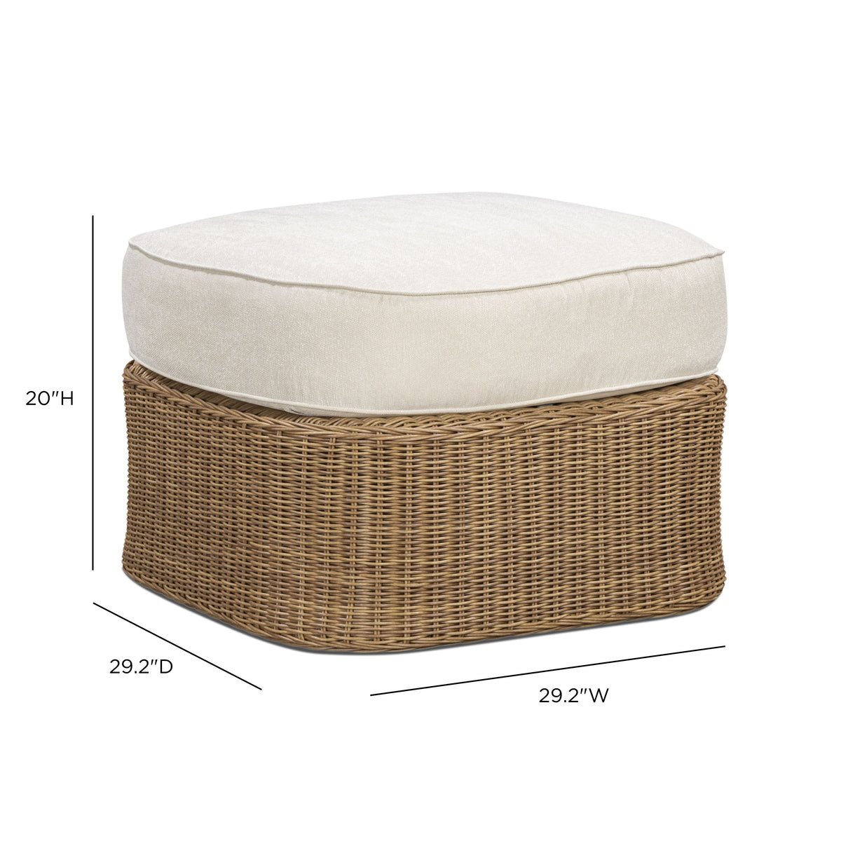 Axel Boucle Outdoor Ottoman - View 6