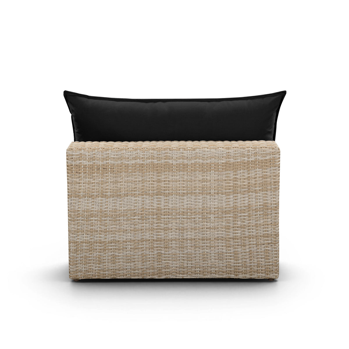 Side view of the black wicker Cali armless outdoor modular chair