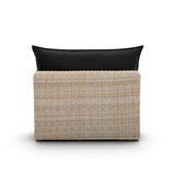 Side view of the black wicker Cali armless outdoor modular chair