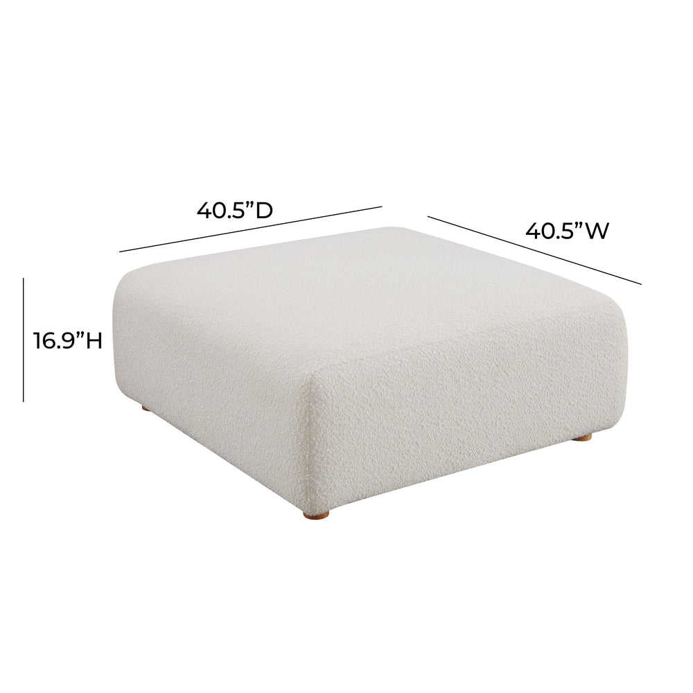 Hangover Cream Boucle Ottoman dimensions