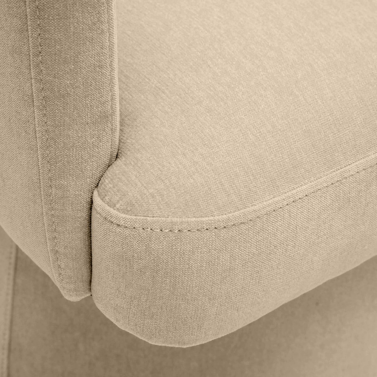 Kristen Rolling Desk Chair in Beige woven chenille fabric close-up