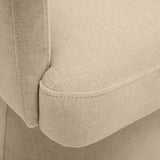 Kristen Rolling Desk Chair in Beige woven chenille fabric close-up