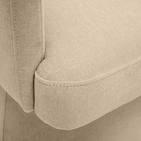 Kristen Rolling Desk Chair in Beige woven chenille fabric close-up