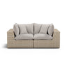 High-angle view of Cali 80-inch outdoor loveseat showing spacious deep seating arrangement