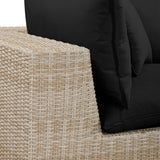 Cali 120-inch modular wicker sofa three-quarter front view