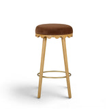 Oodle Performance Vegan Mohair Bar and Counter Stool positioned at modern kitchen island