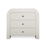 Hump 38-Inch Arched 3-Drawer Bedside Chest front elevation in white finish