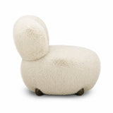 Front view of the Pucker Accent Chair in Warm Grey variant