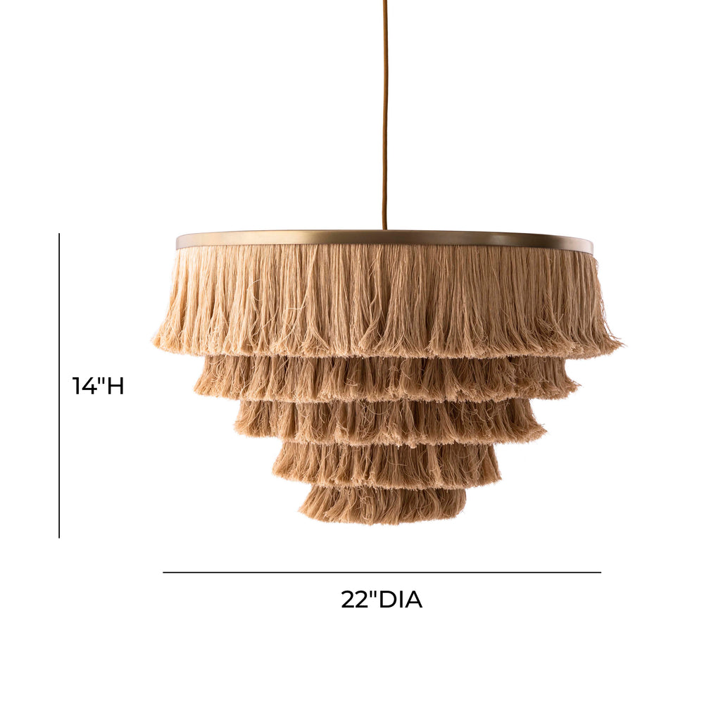 Sarai Natural Fringe Pendant dimensions